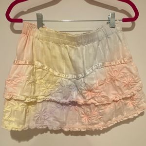 LoveShackFancy tie-dye mini skirt